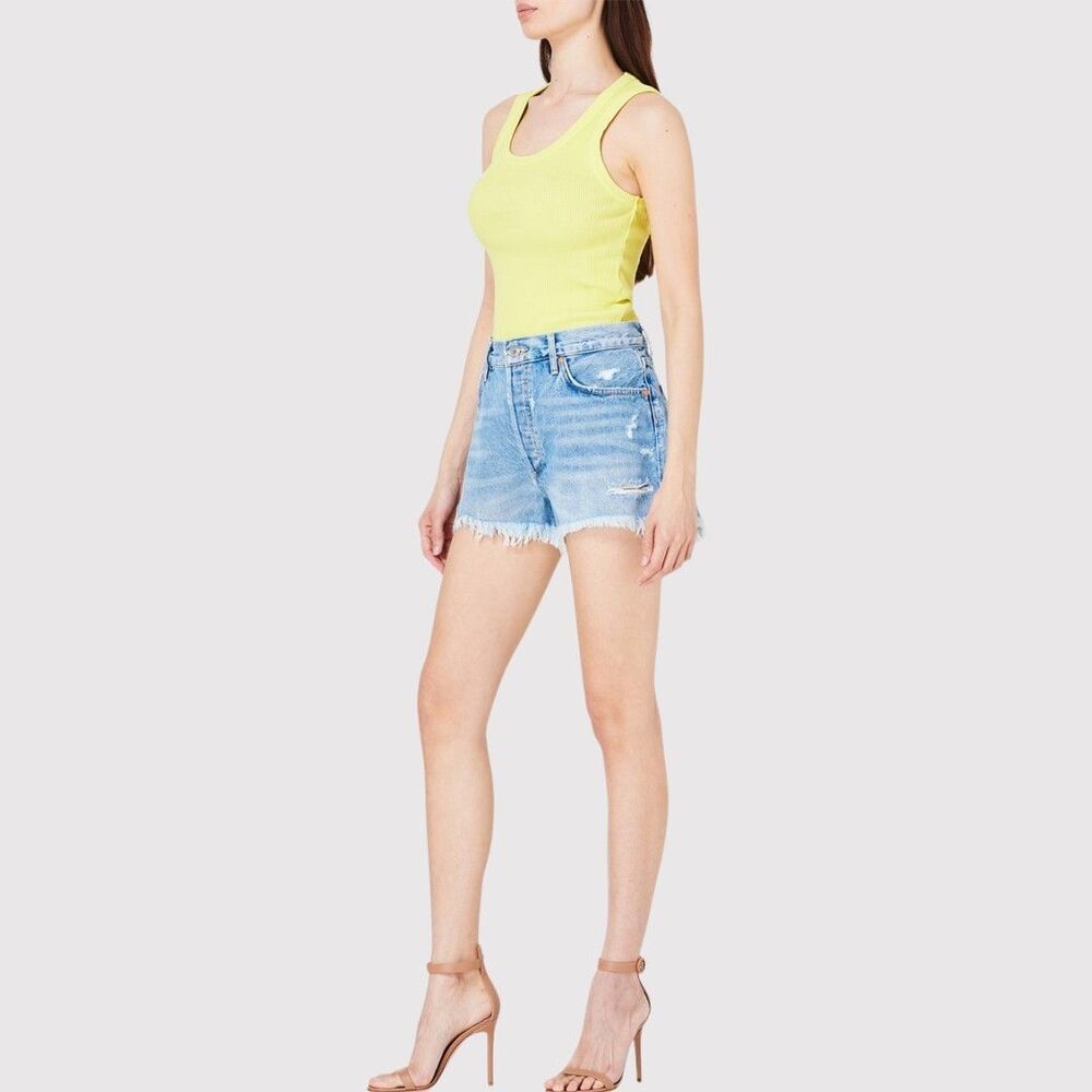 AGOLDE Womens Shorts Blue Parker Vintage Cut Off Denim Distressed Jean Size 31